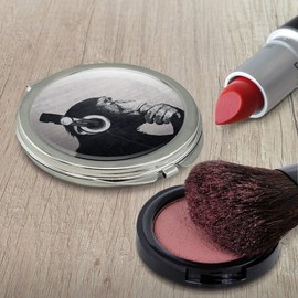 Headphone Chimp Monkey Wall Compact Travel Purse Handbag Makeup Mirror