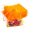 Lautechco 100Pcs Organza Bags 3x4 inches Orange Organza Gift Bags