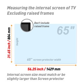 BU TV Screen Protectors Anti Glare TV screen film 65 inch,Blue Light Scratch Film,65 Inch TV Anti Glare Screen Protector TV Glare Stopper Matte Film (65" 1429 * 804)
