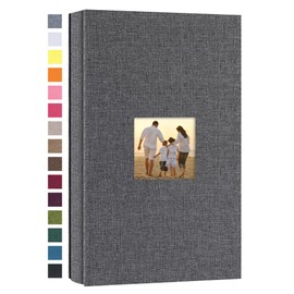 potricher Small Photo Album 4x6 300 Photos Linen Cover Picture Photo Book for Family Wedding Anniversary Baby Vacation (Gray,300 Pockets)