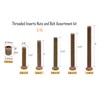 LBY 15 Sets Threaded Insert Nuts and Bolt Assortment Kit,