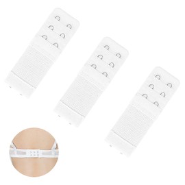 3 Pieces Bra Extender, Bra Extension 2 Hooks, Bra Extension, Bra Closure Extension, Comfortable and Stretchy, Set Suitable for Weight Gain, Pregnancy, Breastfeeding (White), White