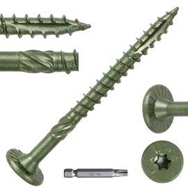 2-7/8 Inch Heavy-Duty Outdoor Deck Screws, 50Pcs Star Drive Decking Wood Screws, Rust Resistant Timber Screws for Timber/Log/Landscaping Wood (#14 x2-7/8 Green)