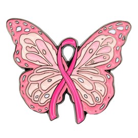 Leraverppy Enamel Pin,Pink Ribbon Butterfly Lapel Pin,Women Health Awareness Brooch,Novel Support Women Rights Badge,Inspired Gift for Health Advocates Woman Girls Charity Members Family,DIY Decor