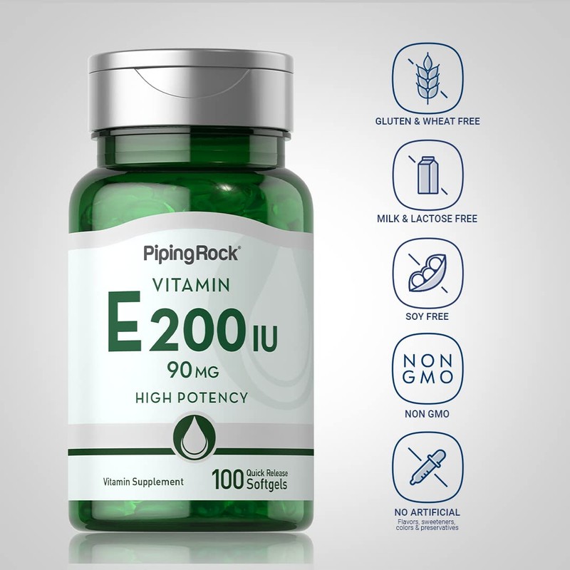 Piping Rock Vitamin E 200 IU | 90mg | 100