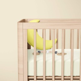 Dudu N Girlie Travel Cot Fitted Sheet 95 x 65 | Travel Cot Sheets 95 x 65cm | Hypoallergenic Toddler Bed Sheet Breathable Easy Care | Junior Bed sheets (Pack of 2, Yellow & Cream)