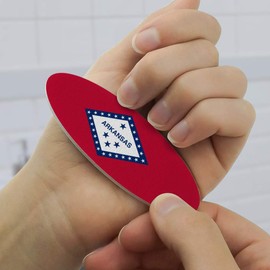Arkansas State Flag Double-Sided Oval Nail File Emery Board Set 4 Pack
