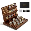 Challenge Coin Display, Solid Wood Military Holder Up to 80