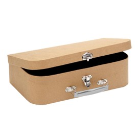 Glorex 6 2027 030 Travel Suitcase Made from Sustainable FSC Certified Cardboard, Approx. 30 x 17.5 x 8 cm, Made of Papier Mache, for Painting, Gluing and Decorating, Natural