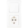 REV PrimaLuxe Flush-Mounted Light Switch, Off and Toggle Switch, White