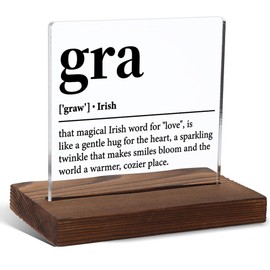 "Grá" Signo de definición de palabra de amor irlandés, regalo inspirado en celta con significado sincero, decoración acrílica de 4 x 4 pulgadas para el hogar o seres queridos, HSJ92