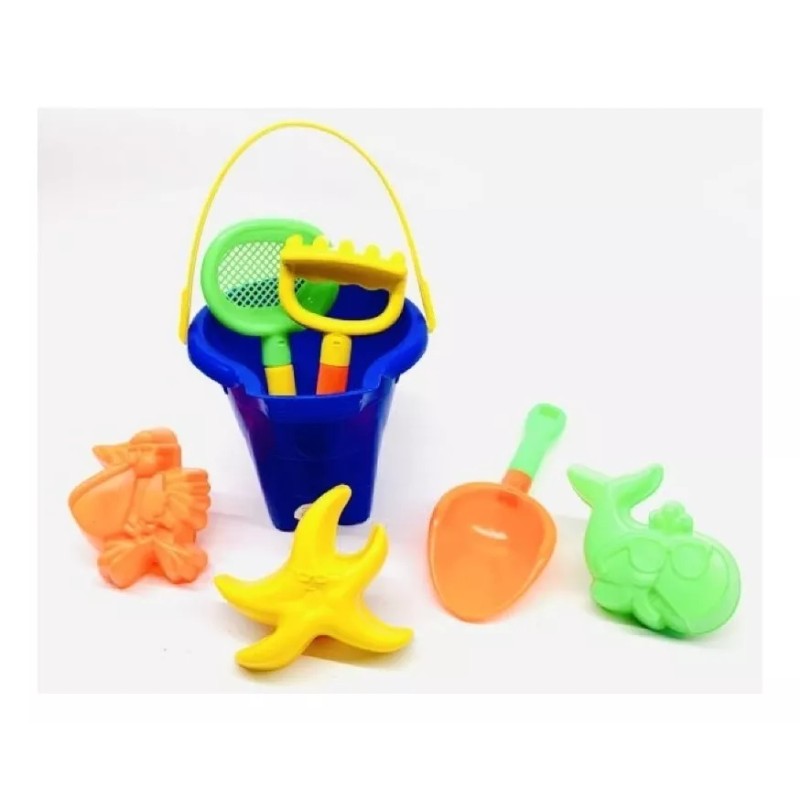 Kit Juguetes De Playa Para Niños 9 Accesorios Cubeta Grande