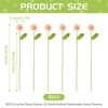 Hanycon 6PCS Crochet Daisy Flower 16.5Inch Knitted Handmade Daisy Flowers