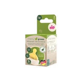 nip Cherry Shaped Bottle Teat for Cherry Green Wide Neck Bottle, Natural Latex Teat, Anti-Colic, from Birth, Also for Breastfeeding, Suction Hole Size M