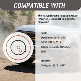 HQPARRTS Vacuum Pump Rebuild Seal Kit Compatible with Ford Lincoln 3.5L EcoBoost (Replace #DL3Z2A572A)