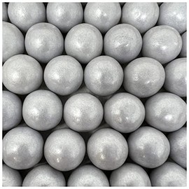 Candy Retailer Gumballs - Great For Parties or Gumball Machines - 2lb Bag (Large 1", Shimmer Silver)