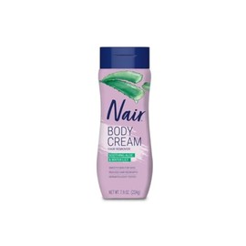 Nair | Body Cream, Hair Remover, Aloe & Water Lily 7.9 Oz | Crema Depiladora para Cuerpo con Aloe Vera y Lirio de Agua | Libre de parabenos | Resultado en minutos Eficaz y Suave | 224 g, 1 pieza