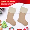JOYIN 6 Pcs 18” Plain Burlap Christmas Stocking, Xmas Fireplace