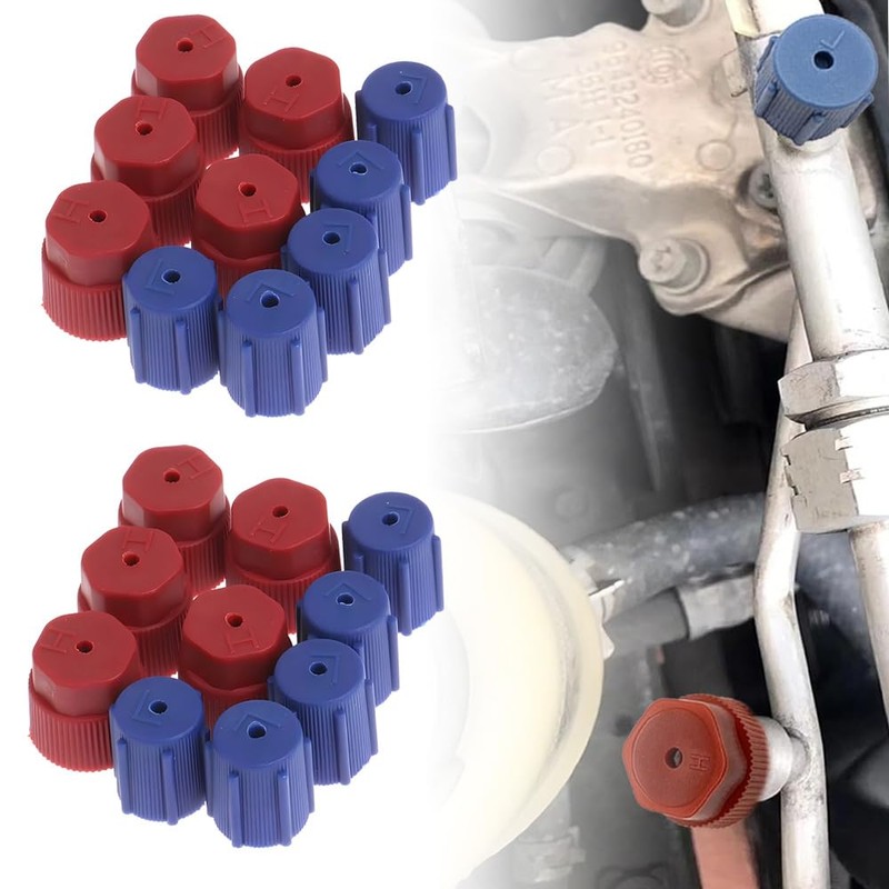 Saipe 20pcs/2Sets R134a Valve Caps 3mm & 16mm A/C Cap