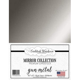 Mirror Gun Metal Metallic Mirricard Cardstock - 8.5 X 11 inch - 100 lb / 12Pt - 10 Sheets from Cardstock Warehouse