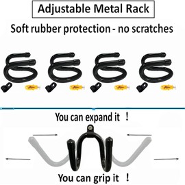 4 Pack Mini Adjustable Sword Wall Mount Hook Display Hanger Rack - Strong & Flexible so they fit every different shape and size.for Sword,Dagger,Axe,broadsword,Keyblade, etc- No Sword