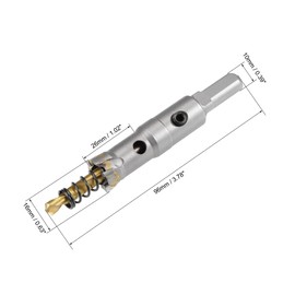 sourcing map 16mm Carbide Hole Cutter, Hole Saws for Stainless Steel Sheet Metal, Non-Slip Triangular Shank Limit Step, with Titanium Coated Center Drill, 2pcs