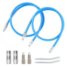 HANTUO 39" Grease Gun Hose, 8Pcs Grease Gun Accessories Kit Includes 2pcs 39 Inch Flex Spring Flex Hose, 2pcs 6" Angled Tube,2pcs Standard Grease Couplers and 2pcs Grease Sharp Type Nozzle (1/8" NPT)