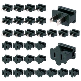 32pcs Holiday Christmas Lighting Outlet Male and Female Green Slip Plug Replacement Set, 16pcs Male Adapter Plugs & 16pcs Female Connector Vampire Plugs Gilbert Plugs Male and Female Pack for SPT-2