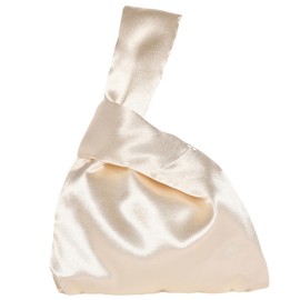 Women's Satin Evening Bag Clutch Handbag Mini Purse Small Wristlets Tote Wedding Party Bags (A-Beige)