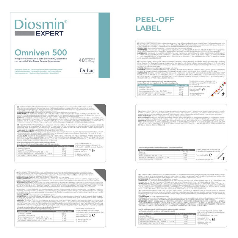 Dulac – Diosmin Omniven 500, Food Supplement for Leg Support