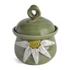 MudWorks Pottery White Daisy Garlic Keeper, Handmade in the USA