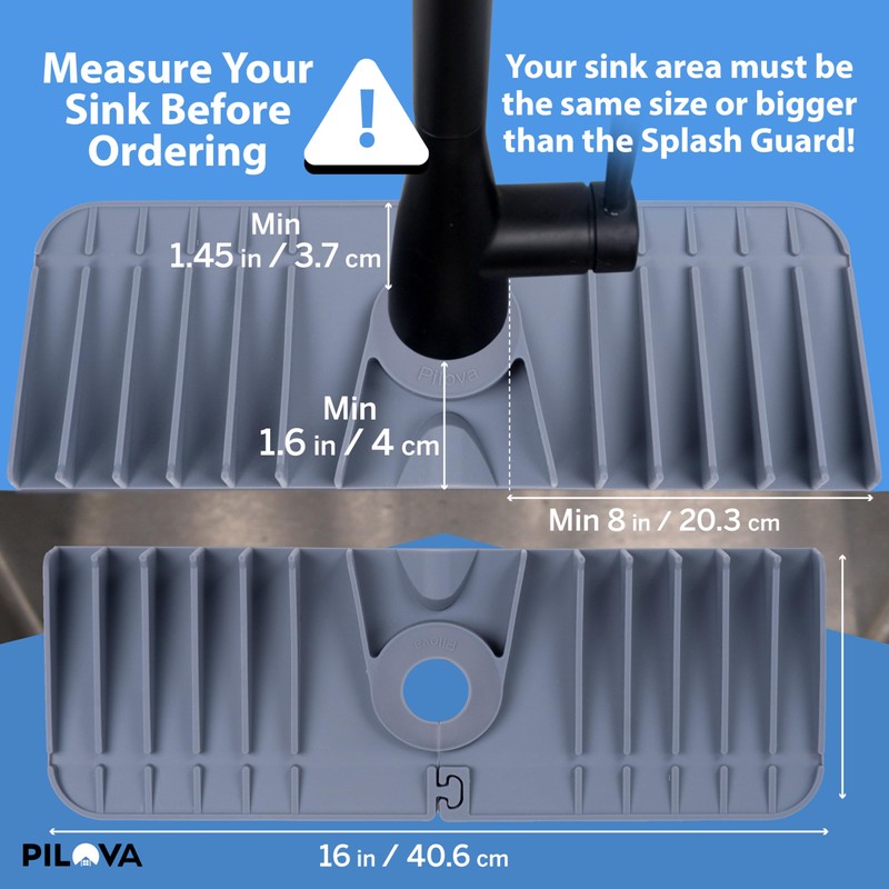 Pilova Premium Kitchen Sink Splash Guard - [16" x 5.7"]