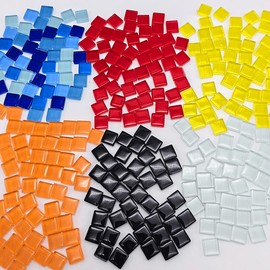 500G/ 1.1LB Bulk Crystal Mosaic Tiles, Assorted Color Opaque Mosaic Glass Crafts Supplies Handmade Crafts for DIY Picture Coaster Home Kitchen Bathroom Mosaic Decoration(0.4x0.4 inch,Yellow)