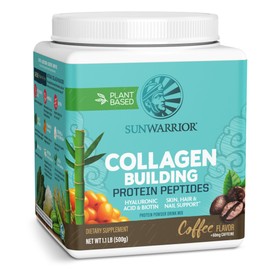 Sunwarrior Sunwarrior Vegan Collagen Building Peptides Plant-Based Protein Powder with Silica & Biotin for Hair Skin Nail Support Silicon Non-GMO Dairy Sugar Free Low Carb Coffee Flavored 20 Servings