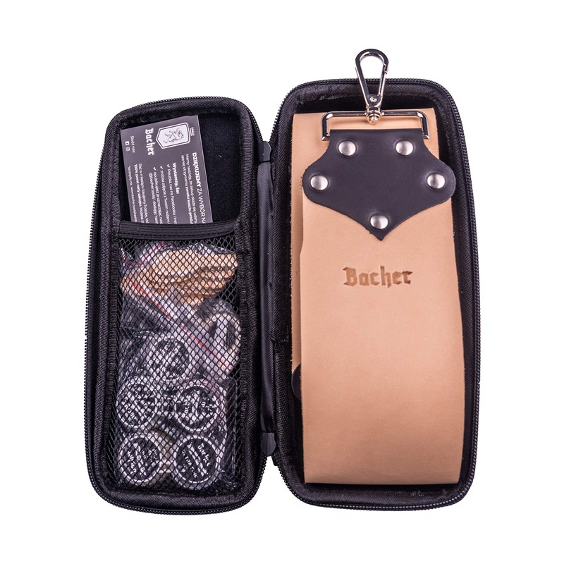 BACHER Premium Leather Strop Wide for Sharpening Razor Set with