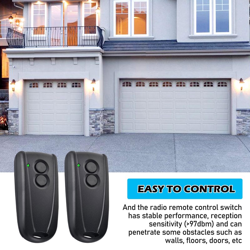 2 x 433.92 MHz Garage Door Opener, Garage Door Remote