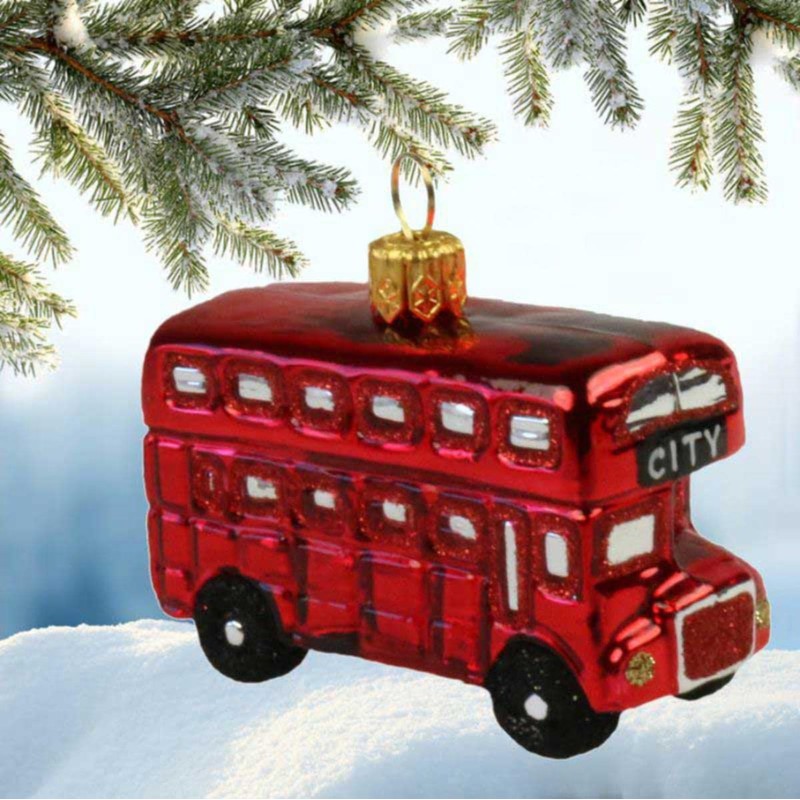 440s PP-0725.12 Double Decker Bus London Glass Hanging