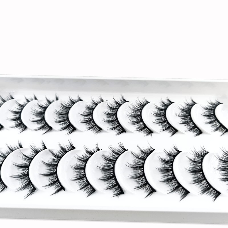 10 Pairs of 3D False Eyelashes, Natural False Eyelash Extensions