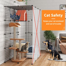 Oneluck 4-Tier 55 Inch Large Cat Cages DIY Cat Playpen Detachable Metal Wire Kennels Cat Crate Exercise Extra Place Ideal for 1-2 Cat