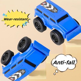 Magnetic Wall Climbing Toy Car, Magnetic Anti Gravity Wall Climbing Car, Inertial Levitation Cars That Drive on Walls and Ceiling, Puzzle Decompression Toys(Blue+Red)