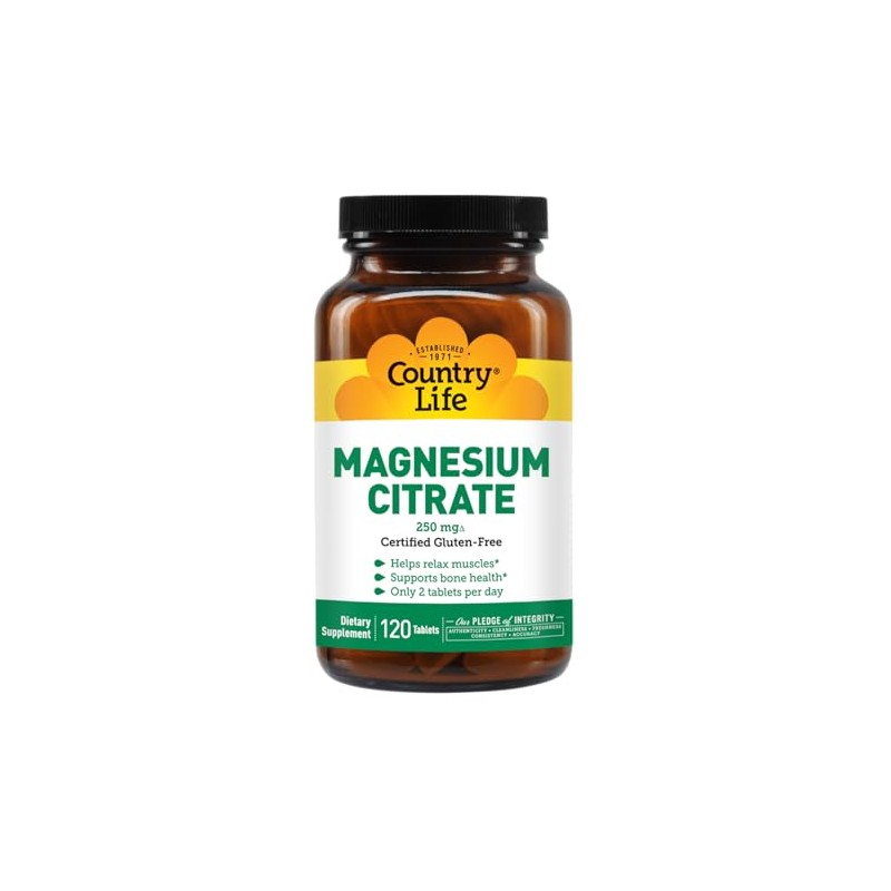 Magnesium Citrate, 120 Tabs by Country Life