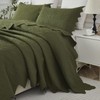 Brandream Quilt Set Cotton Twin Size Olive Green Farmhouse Bedding