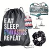 Gymnastics Gift Bundle – Drawstring Bag, Charm Bracelet, Earrings, Scrunchie