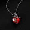 Clataly Gothic Love Rose Necklace Dark Wrapped Flower Heart Shaped