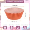 HARFINGTON 100 Count Cupcake Liners Orange Cupcake Cups Standard Size