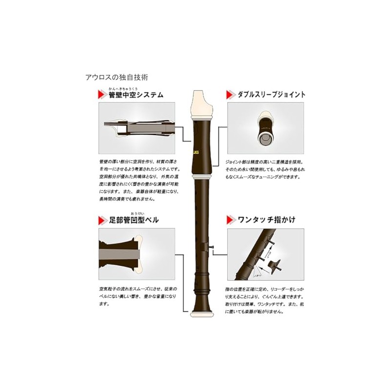 Toyama Musical Instrument AULOS Robin, Altricoder, Baroque Type, 209B (E),