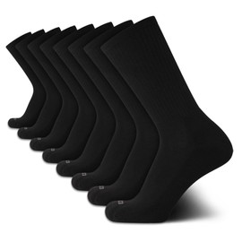 IZOD Mens Dress Socks - 8 Pack/16 Pack Lightweight Comfort Crew Socks for Men - Mens Athletic Socks for Work and Sports, Size 6-12.5, All Black
