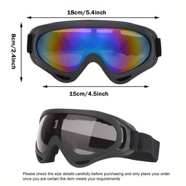 Lepidi Pack of 2 Ski Goggles, Snow Goggles for Skiing, UV Protection, Anti-Fog, Adjustable Wind Protection, UV Protection, PC Ski Goggles for Daily Leisure, Skiing, Surfing (Colourful, Grey)