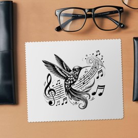 Azeeda 2 x 'Musikalischer Kolibri' Mikrofaser-Objektiv- / Brillenreinigungstücher (LC00029267)