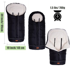 KZ Dotnz Winter Warm Stroller Footmuff, Waterproof Baby Bunting Bag with Centre and Bottom Open for Easy in and Out, Universal Fit All Strollers, Pram